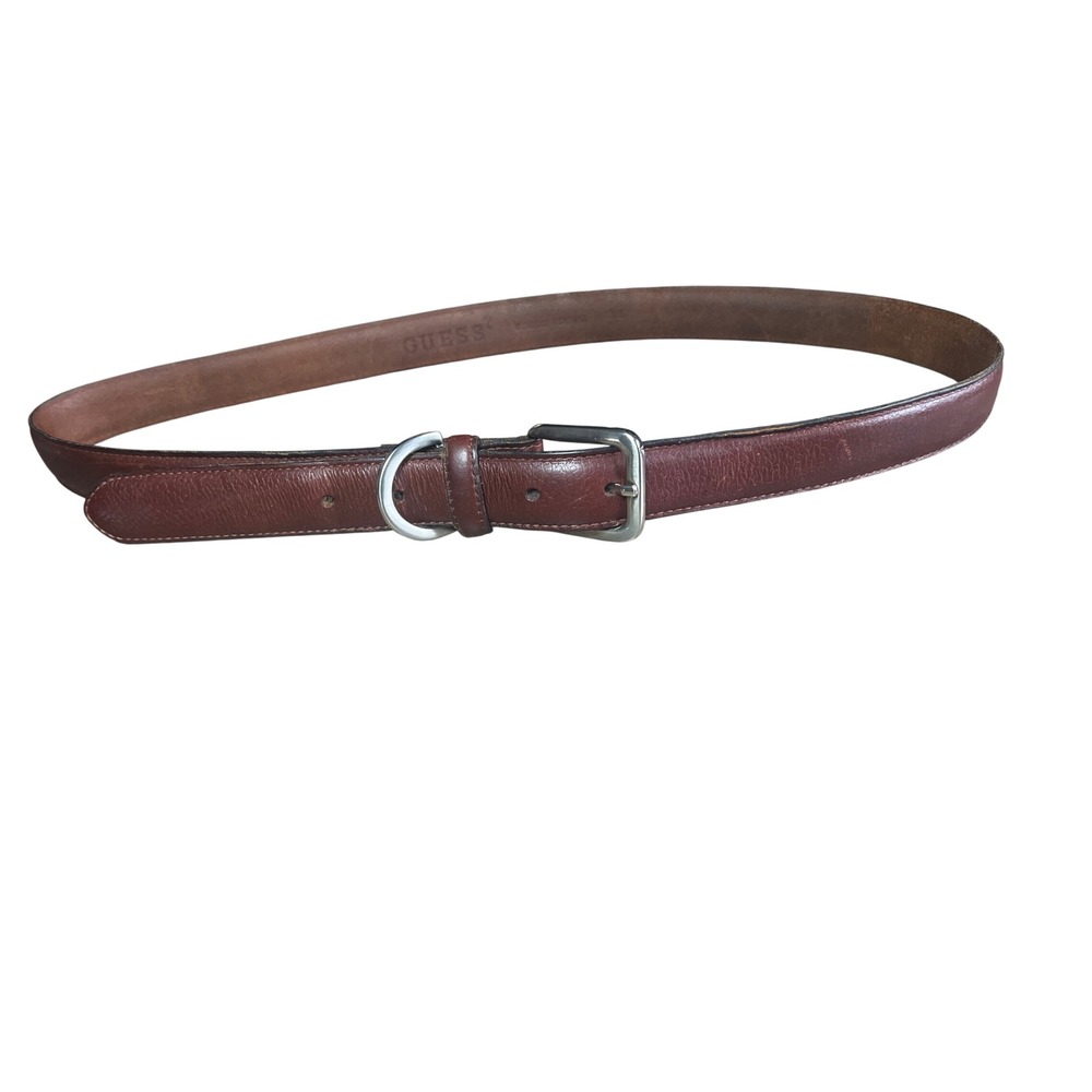 Retro 90's Guess Brown Mens Leather Belt Size 38 Made in Argentina Chic Vintage